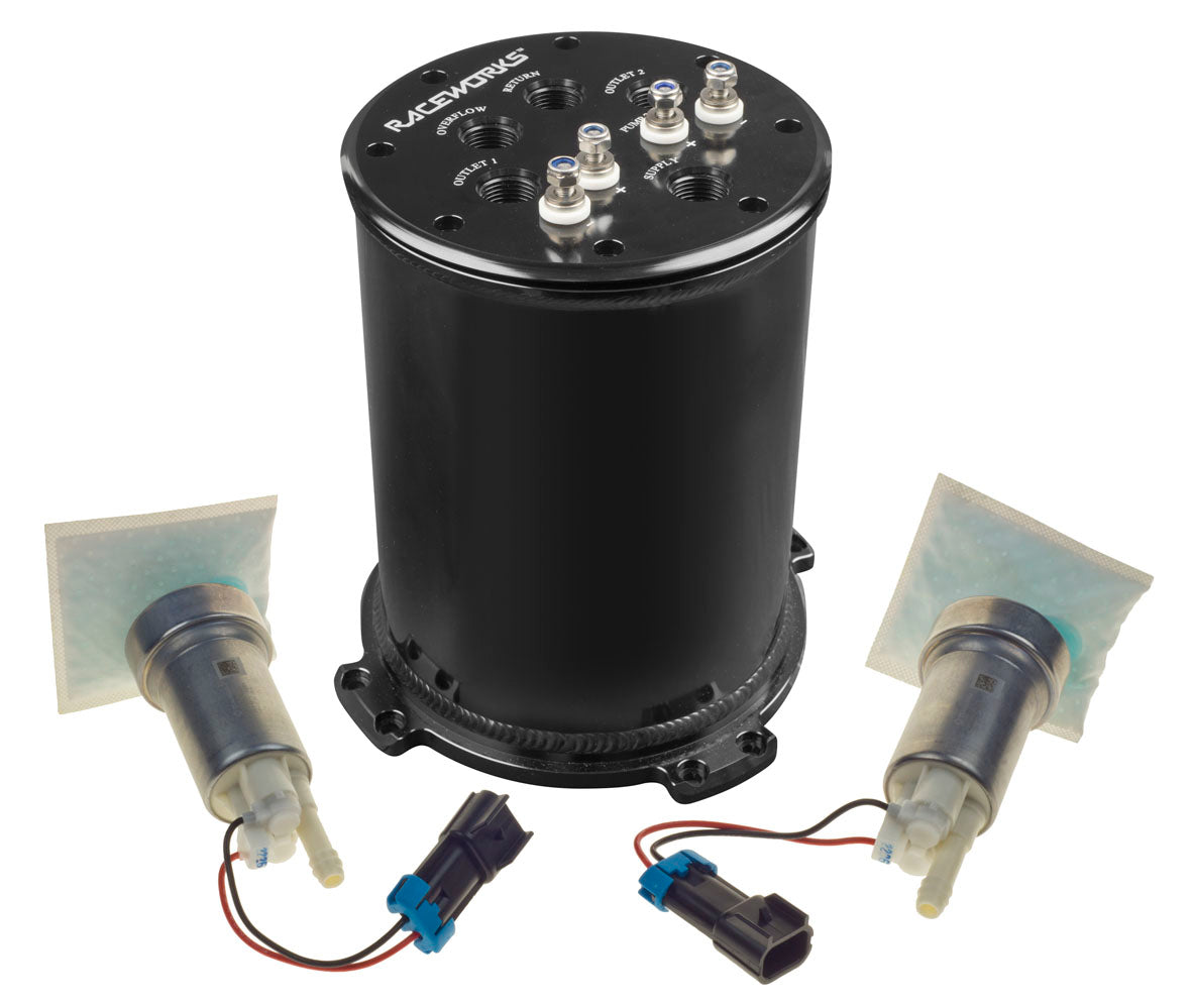RACEWORKS 2.8L SURGE TANK SUITS SINGLE/TWIN 39MM-40MM INTANK PUMPS