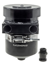 1L BREATHER TANK WITH DRAIN TAP BLACK -STRAIGHT PORTS