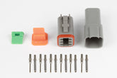 Plug and Pins Only - Matching Set of Deutsch DT-2 Connectors (DT06-6S + DT04-6P) - ( 13 Amp)