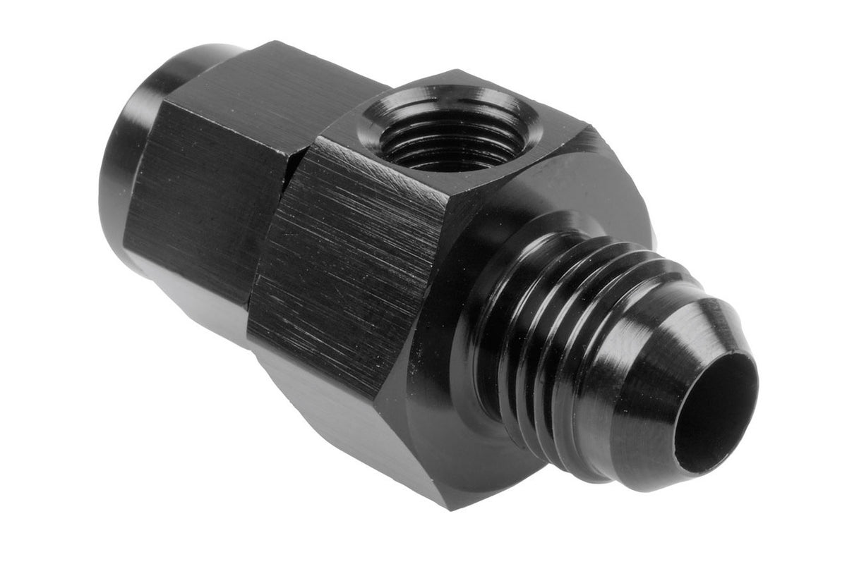 AN MALE TO FEMALE SWIVEL WITH 1/8" NPT PORT