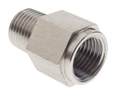 1/8 NPT MALE TO M10 X 1.0 FEMALE SS ADAPTER