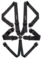 BLACK 6POINT CAM LOCK HARNESS, SFI APPROVED, 3IN BELTS, BMH & BIE