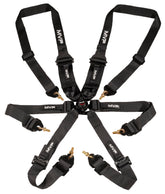 BLACK 6POINT CAM LOCK HARNESS, FIA APPROVED, HANS 2-3IN BELTS, BMH & SHE